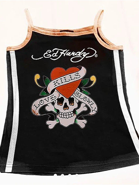 Vintage Skull Rose Print Cami Main image