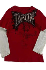 Gothic Scarlet Mystery Texture Layered T-shirt