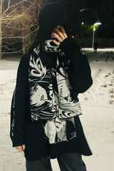 Dark Anime Reversible Jacquard Versatile Warm Scarf