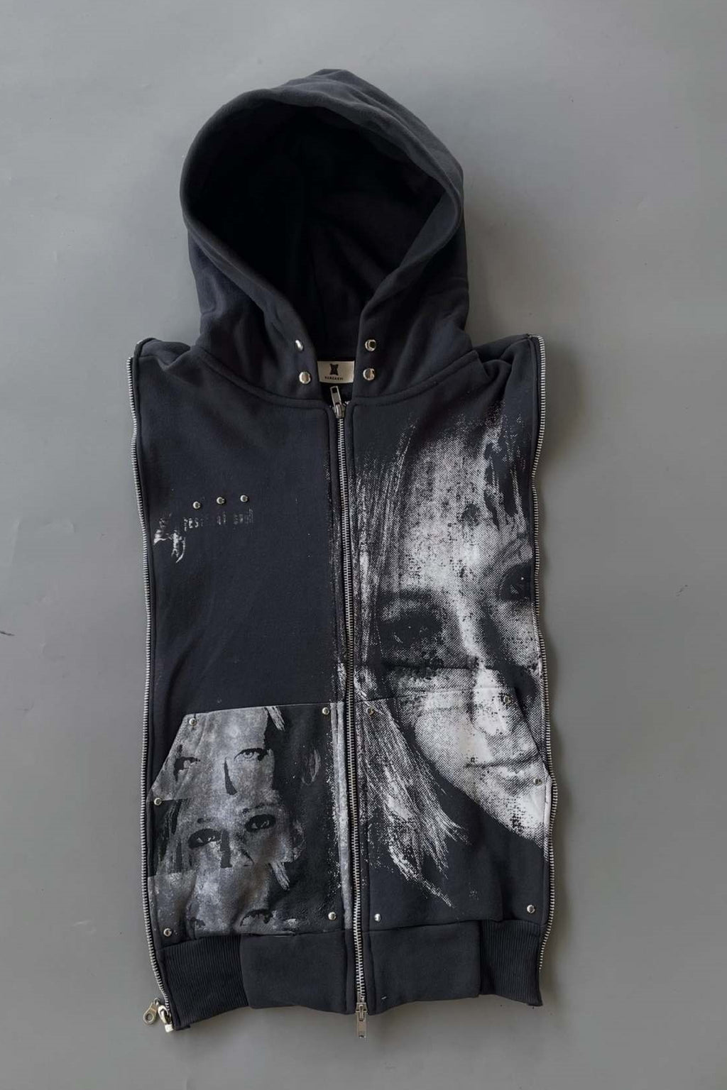 Asymmetric Graphic Panel Hoodies