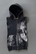 Asymmetric Graphic Panel Hoodies