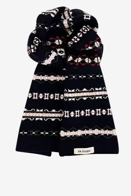 Striped Knit Vintage Warm Versatile Scarf Main image