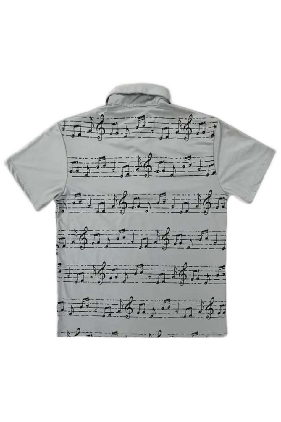 Music Staff Print Polo Collar T-Shirt