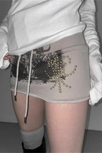 Versatile High Waist Rivet Skirt