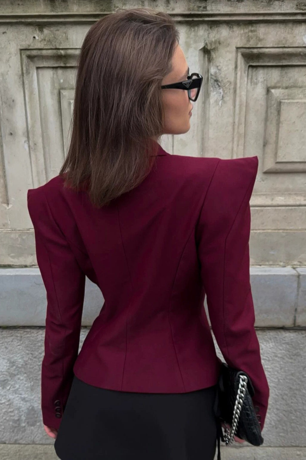 Pointed Shoulder Button Front Coats