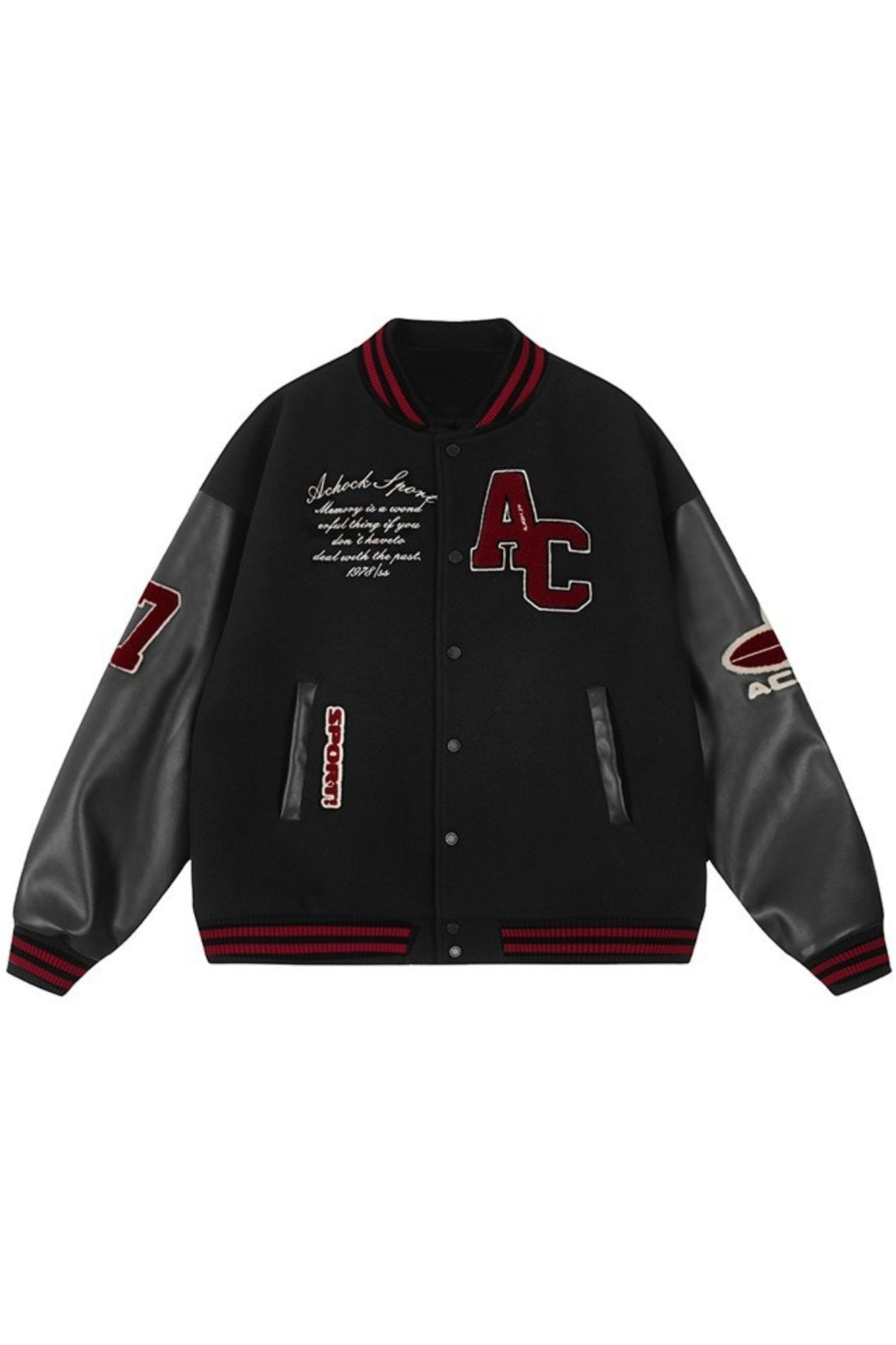 Letter Patch Snap Front Varsity Jackets