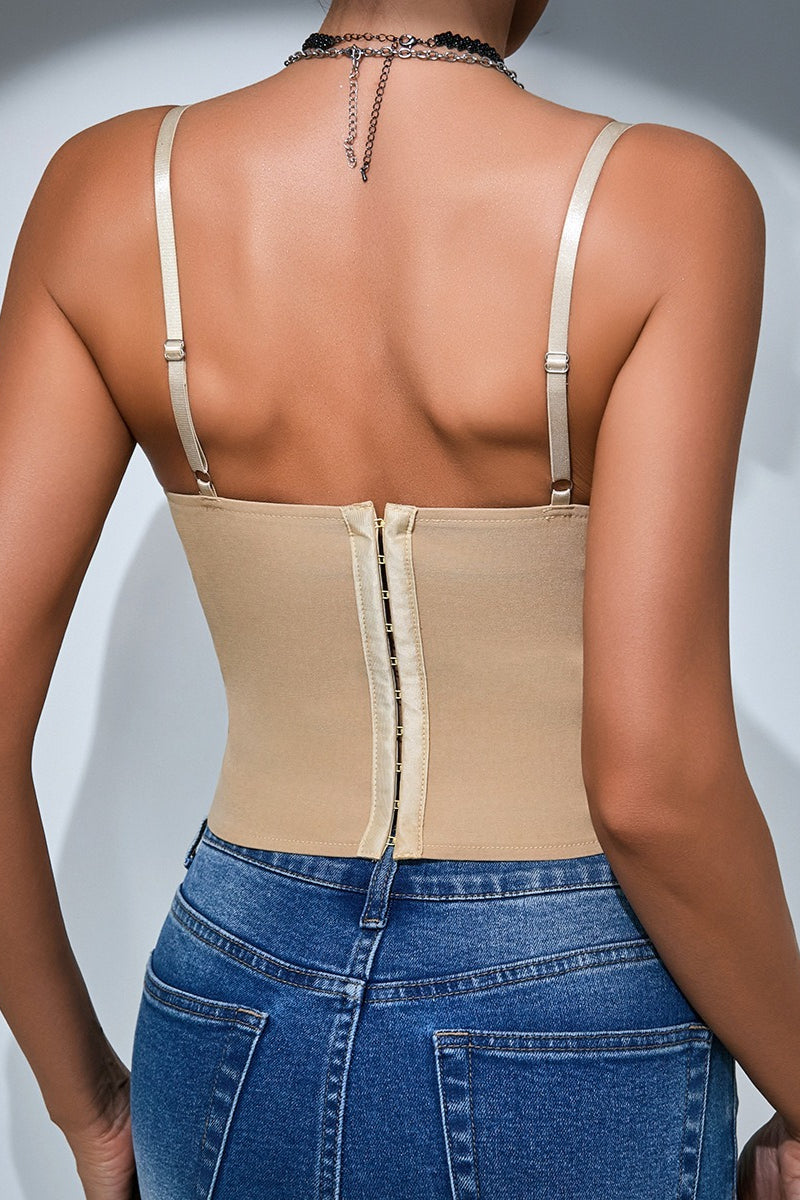 Lace Trim Gathered Cup Corsets