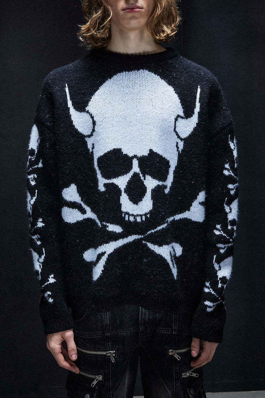 Skull Crossbones Intarsia Sweater Main image