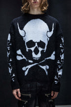 Skull Crossbones Intarsia Sweater