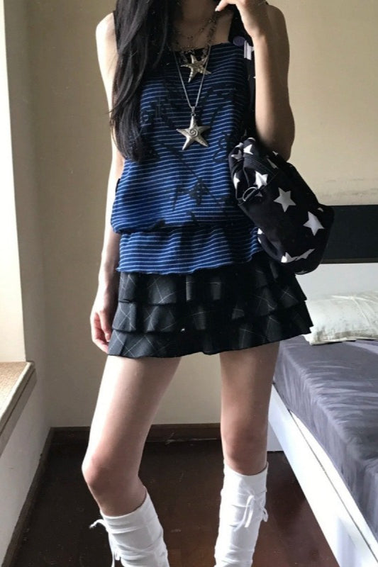Graffiti Tank Top And Leopard Mini Skirt Set Secondary image