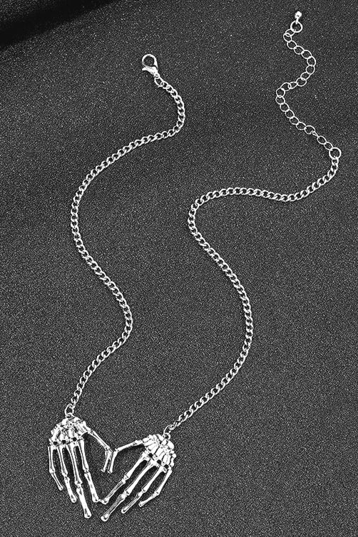 Punk Skull Hand Pendant Necklace