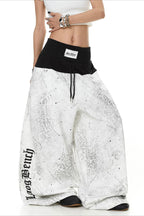 Splatter Print Wide Leg Pants