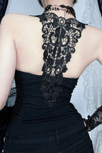 Lace Cross Halter Tank Top