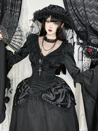 Gothic Dark Lace Patchwork Blouse