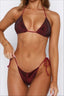 Dark Red Sequin Cami Swimwear