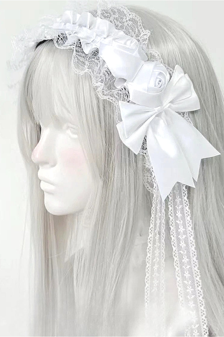 Dark Lace Rose Headband Hair Accs Secondary image