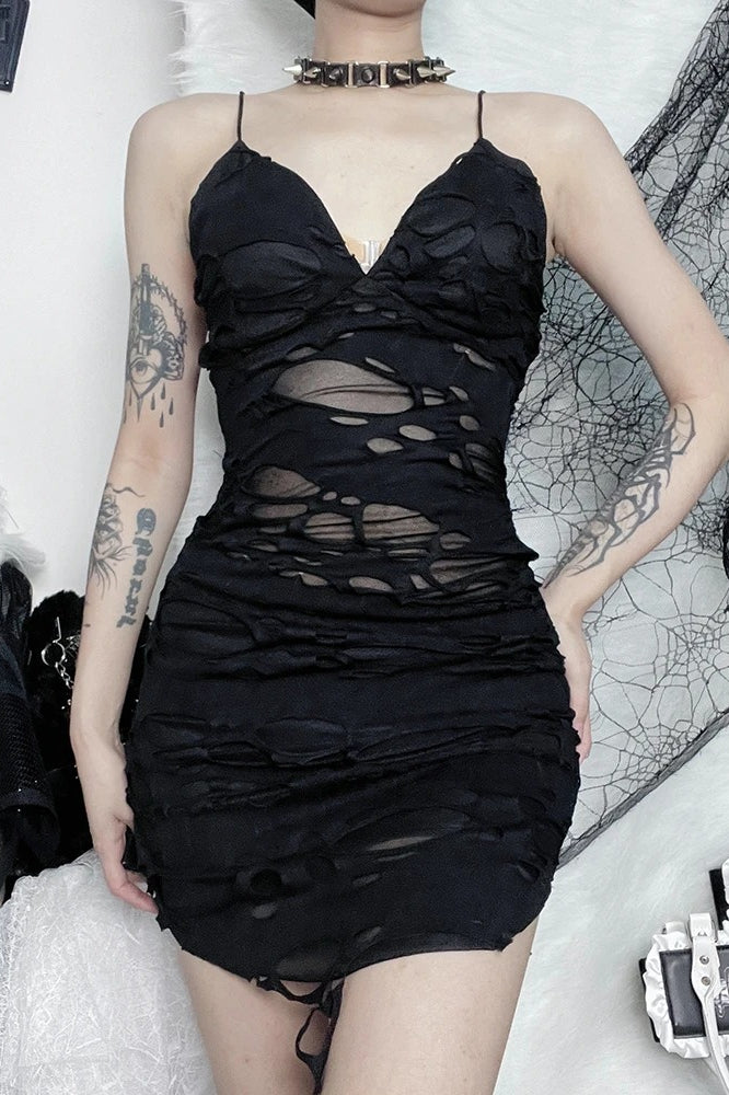 Punk Y2K Strapless Bodycon Mini Dress