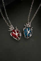 Gothic Hollow Heart Glass Pendant Necklace
