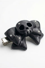 Y2K Black Skull Bow Hair Accs