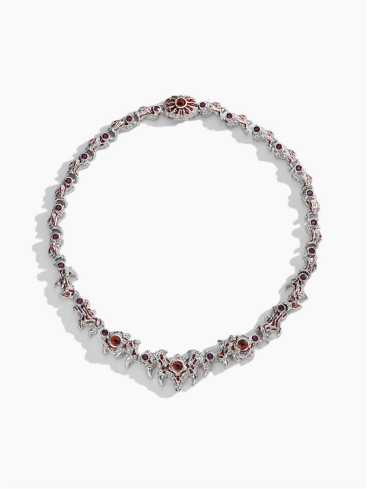 Spine Parasite Red Eye Thorn Diamond Necklace