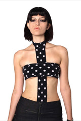 Punk Polka Dot Print Halter Cami Top