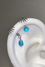 Claw Detail Colored Drop Earrings