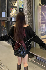 Casual Off-Shoulder Fleece Hoodie