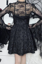 Sheer Floral Lace Bell Sleeve Bolero