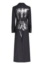 Hand-painted Silver Metal Brush Trench Coat