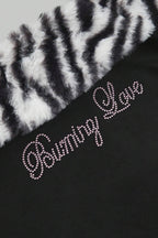 Fuzzy Leopard Trim Tube Crop Top
