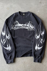 Waffle Knit Y2K Hip Hop Crew Neck Long Sleeve T-shirt