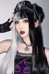 Harajuku Gothic Lolita Leather Y2K Punk Spike Decorative Hat