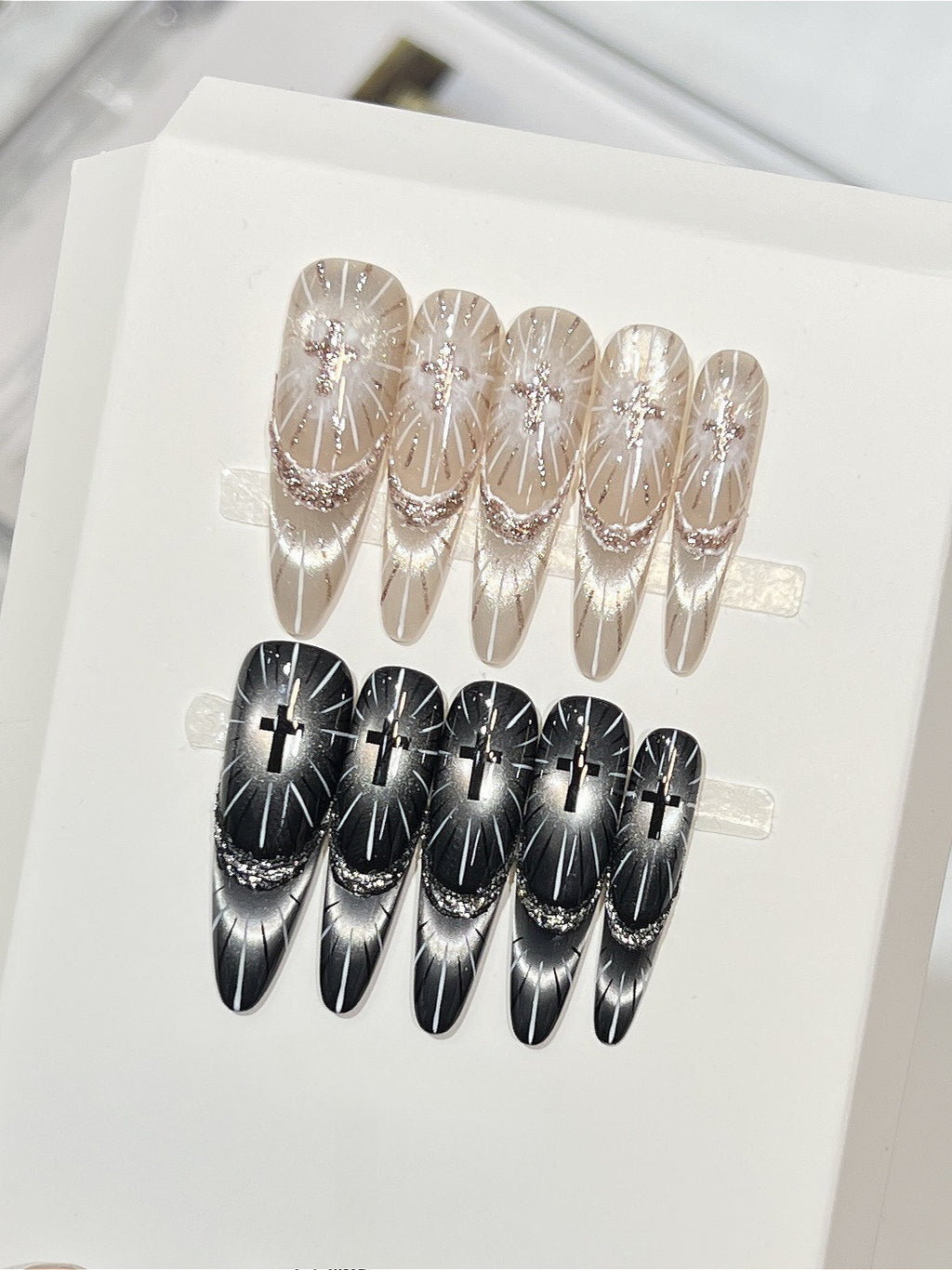 Gothic Cross Holy Light Press On Nails