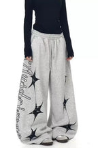 Star Script Baggy Drawstring Pants