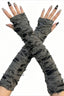 Layered Torn Texture Fingerless Gloves