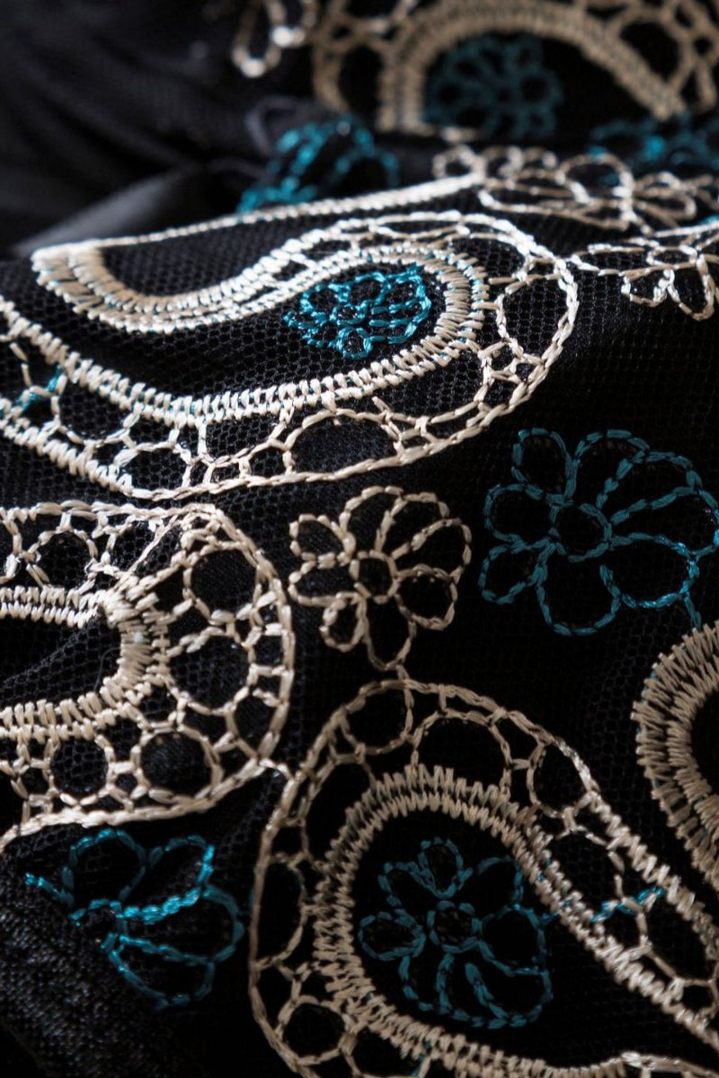 Mesh Embroidered Corset Cami Top