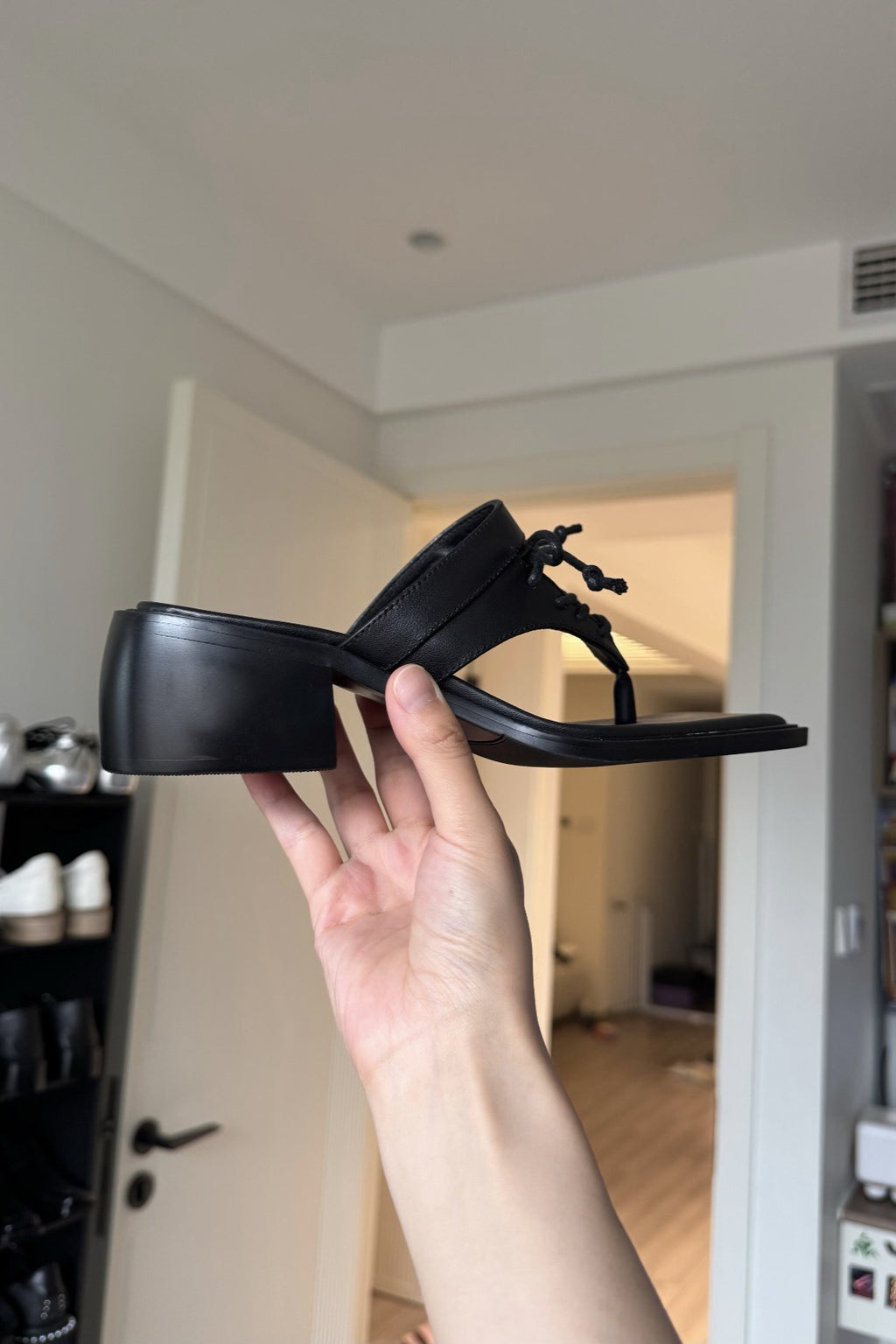 Lace-Up Square-Toe Kitten-Heel Mules