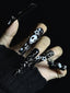 Gothic Skull Black White Press On Nails