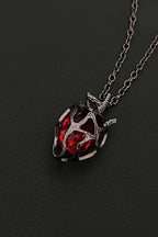 Gothic Hollow Heart Glass Pendant Necklace