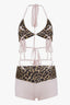 Y2K Cross Strap Leopard Print Swimwear