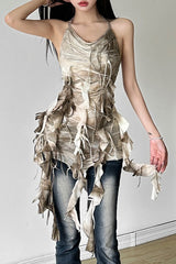 Slim Solid High-Waisted Halter Backless Mini Dress