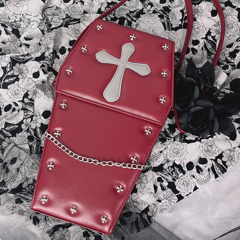 Gothic Vampire Coffin Shape Punk Lolita School Crossbody Halloween Bag Main image