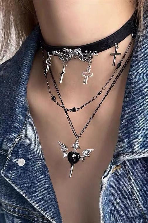 Punk Devil Spade Layer Necklace Secondary image