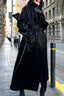 Cool Black Shiny Trench Coat