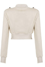 Braided Button Cropped Zip Jackets