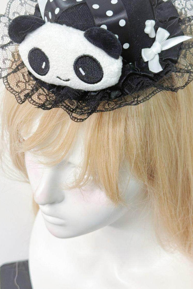 Gothic Piano Key Bunny Ear Lace Hair Accs