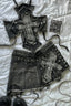 Y2K Halter Top Denim Skirt