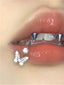 Rhinestone Butterfly Three Color Lip Stud
