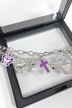 Y2K Note Butterfly Heart Cross Rock Bracelet