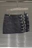 Black Buckle Faux Leather Mini Skirt